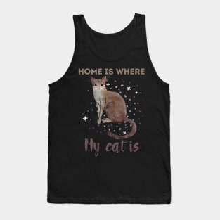 Home is Where My Cat Is - Singapura Cat - gifts for cat lovers Tank Top